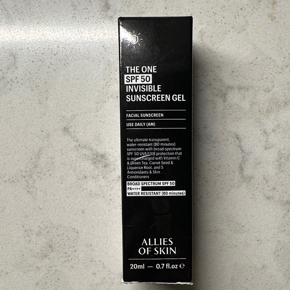 Allies of Skin The One SPF 50 Invisible Sunscreen Gel - Black Packaging